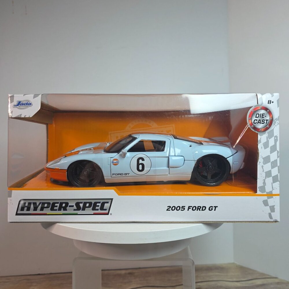 2005 Ford GT Hyper-Spec Die-Cast Model 1:24 Scale Orange & Blue Collectible Car
